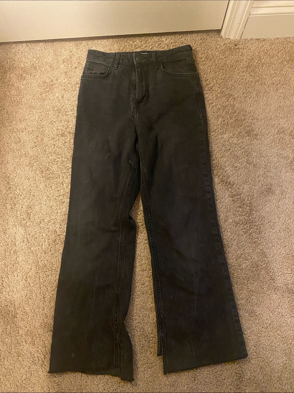 Forever 21 Black Faux-Leather High-Waist Jeans